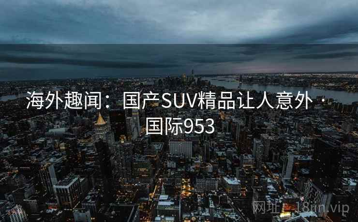 海外趣闻：国产SUV精品让人意外 · 国际953